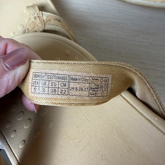 VIONIC Womens Pacific Hightide Platform Sandal Gold Cork Size 5 TVW4895 Comfort - Picture 12 of 14